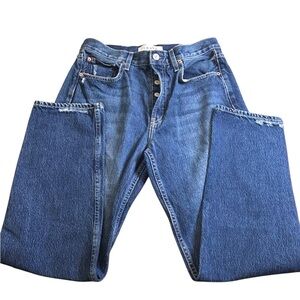 TRAVE Constance Jeans in Locomotion Sz 29 Button Fly Hi Rise Straight Distressed